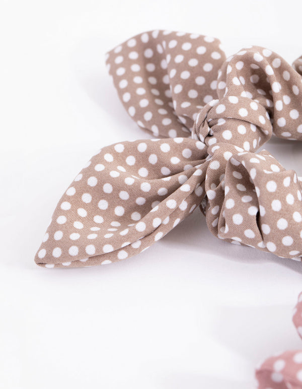 Spotty Bunny Ear Scrunchie 3-Pack