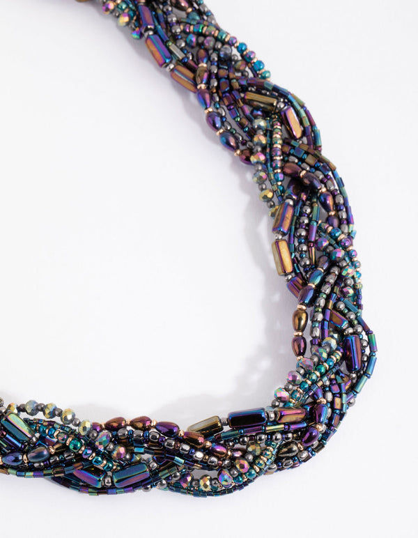 Gold Seed Bead Collar Necklace