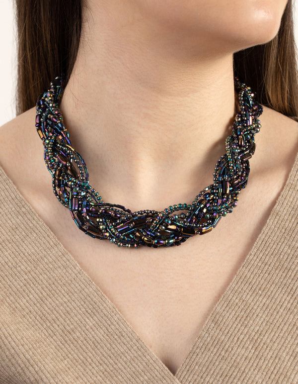 Gold Seed Bead Collar Necklace