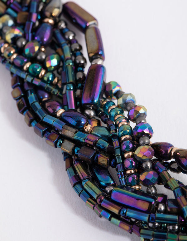 Gold Seed Bead Collar Necklace