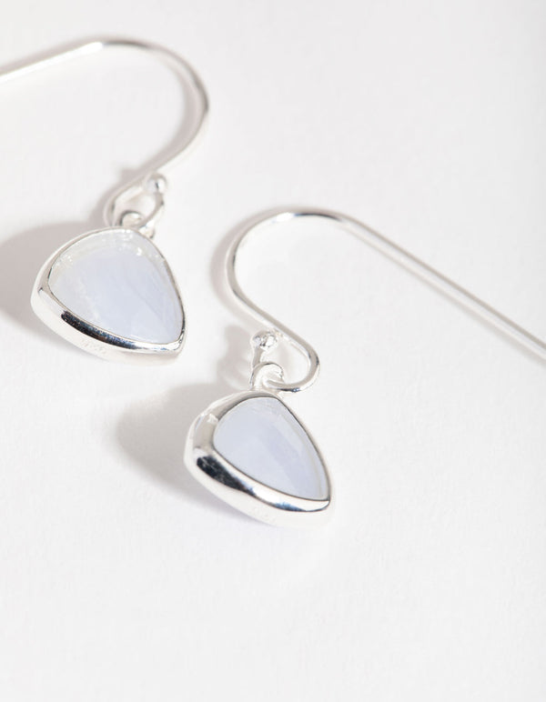 Sterling Silver Blue Lace Agate Drop Earrings