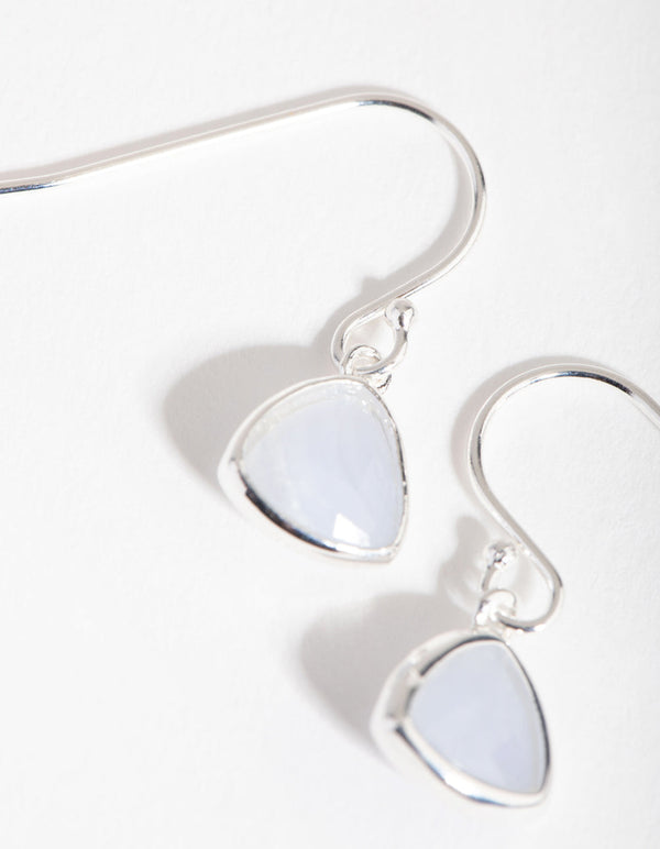 Sterling Silver Blue Lace Agate Drop Earrings
