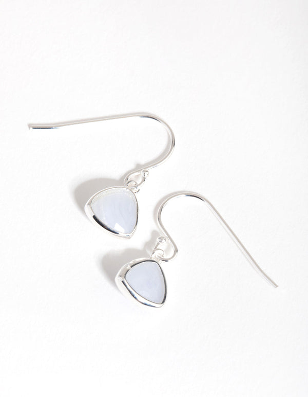 Sterling Silver Blue Lace Agate Drop Earrings