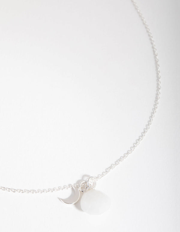 Sterling Silver Teardrop Moonstone Necklace