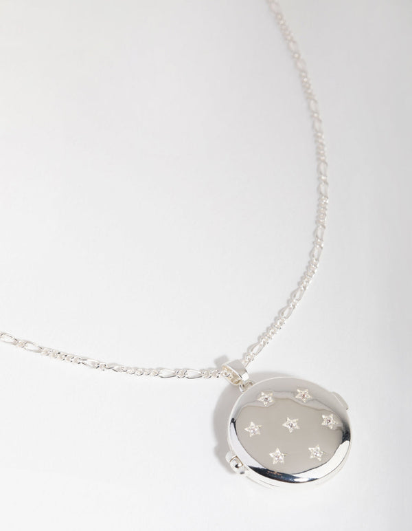 Cubic Zirconia Star Locket Necklace