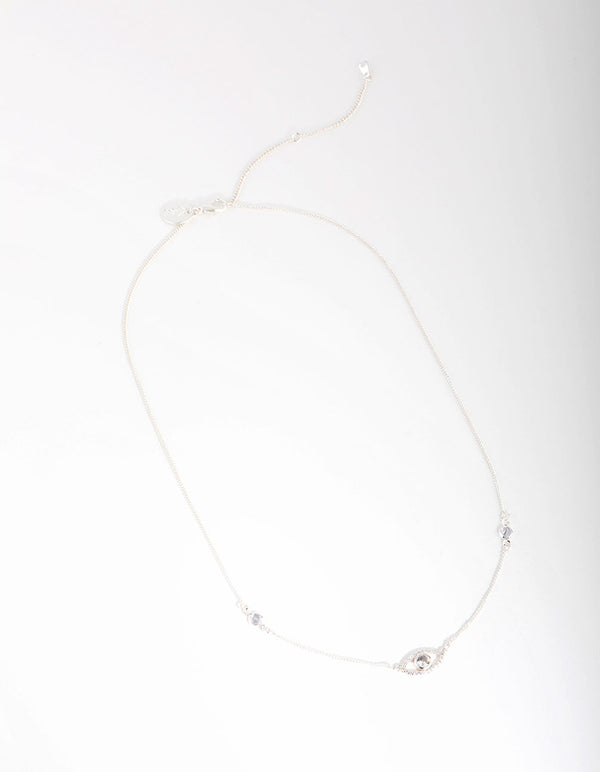 Silver Plated Evil Eye Necklace