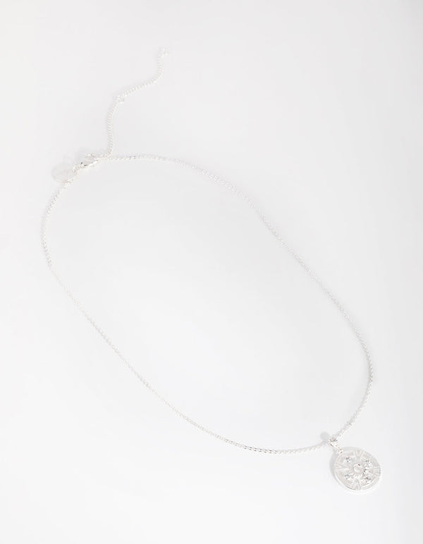 Silver Plated Open Centre Cubic Zirconia Necklace