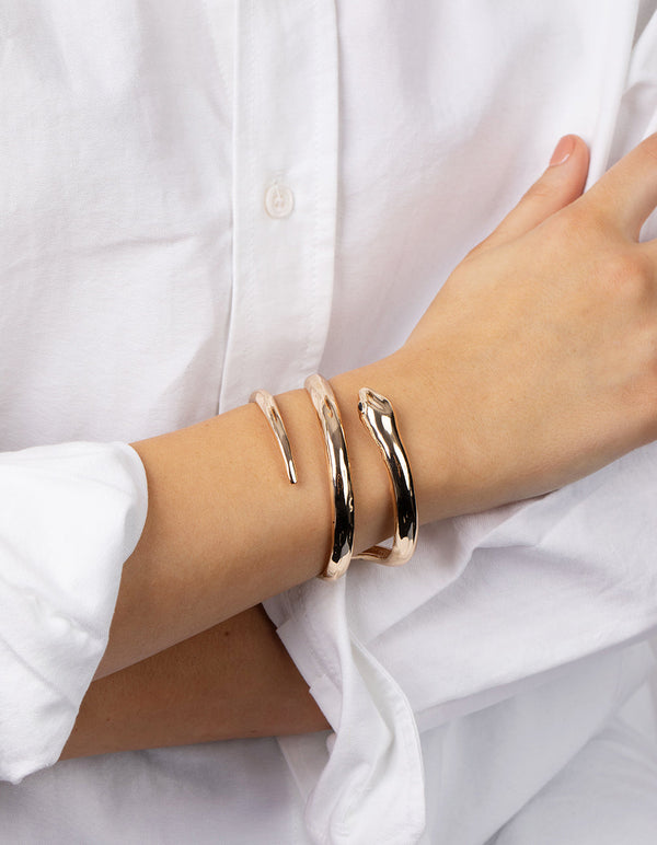 Gold Wrap Snake Cuff Bracelet