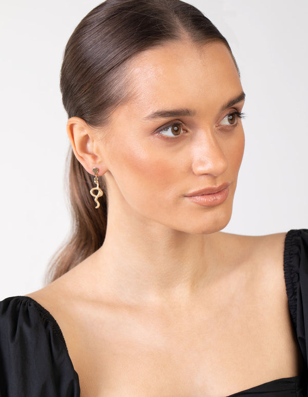 Gold Snake and Diamante Hoop Earring 6-Pack