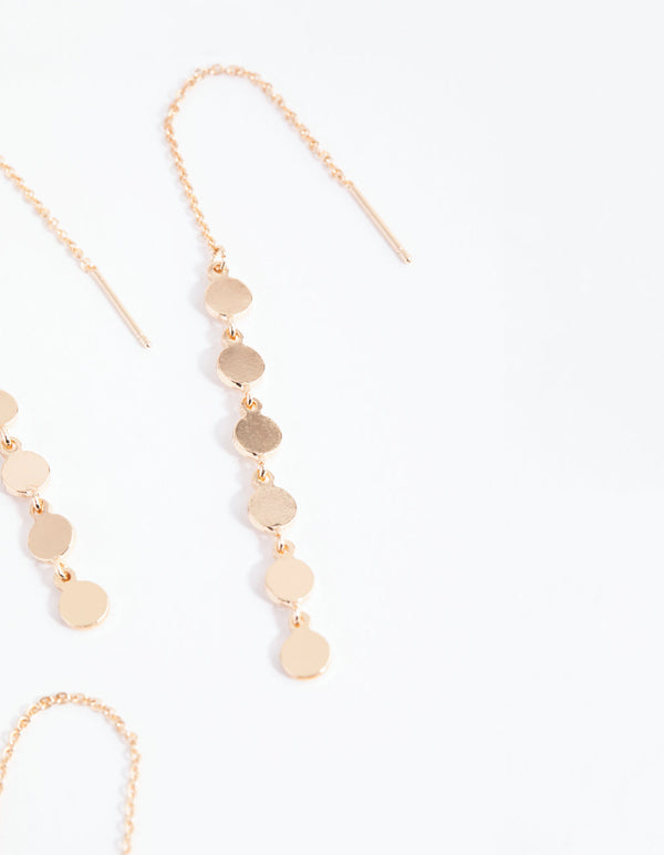Gold Circle and Disc Earring Set