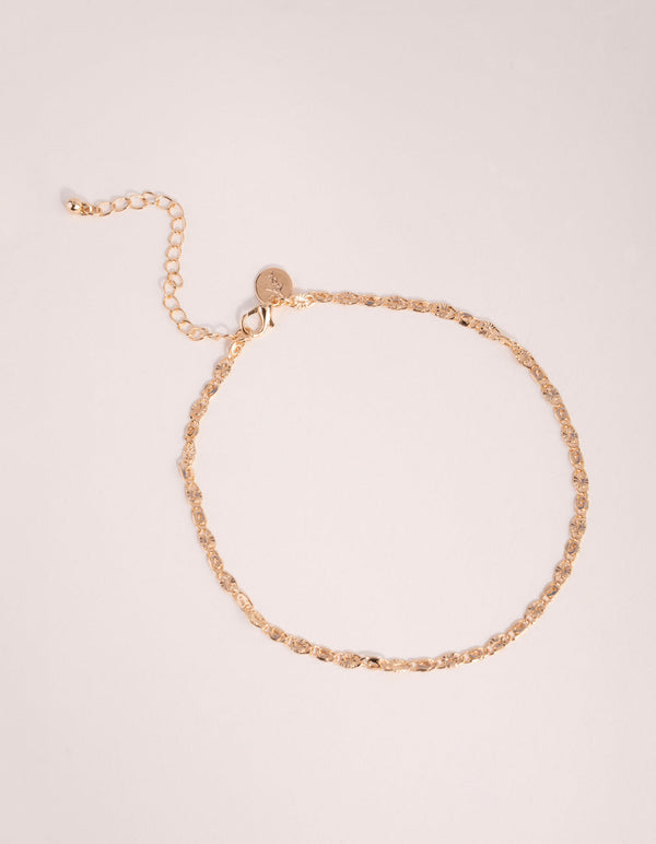 Gold Textured Choker Necklace