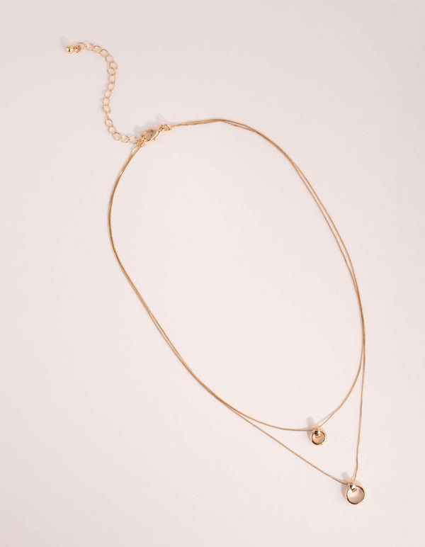 Gold Double Ring Necklace 2-Pack