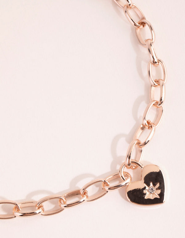 Rose Gold Chain and Heart Necklace