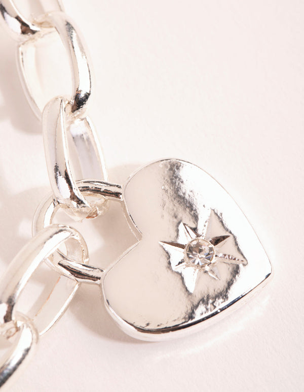 Silver Chain and Heart Necklace