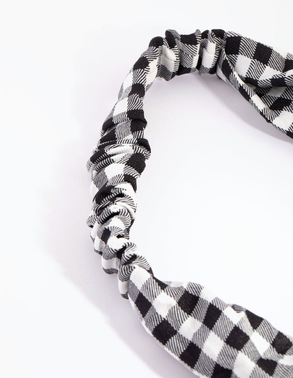 Gingham Knot Stretch Headband