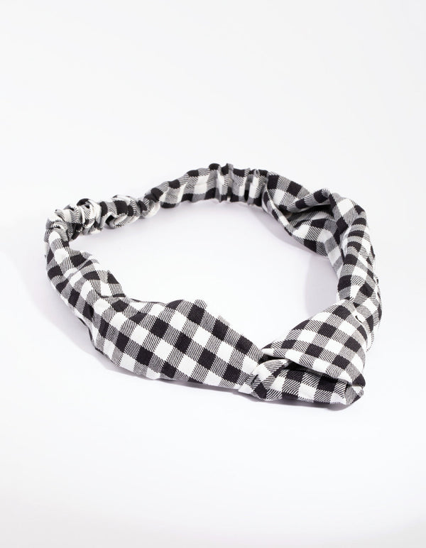 Gingham Knot Stretch Headband