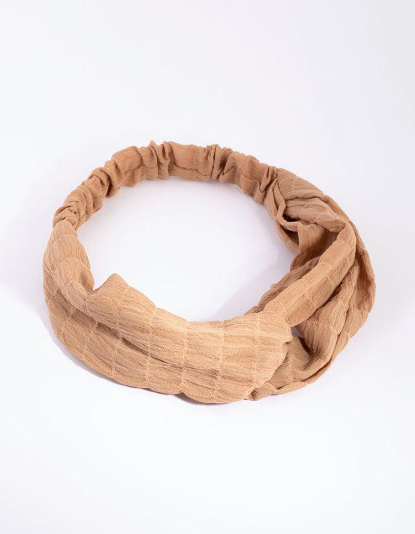 Textured Tan Stretch Headband