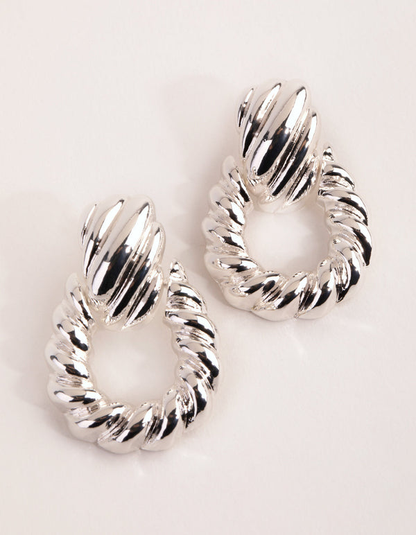 Silver Plated Twisted Earrings