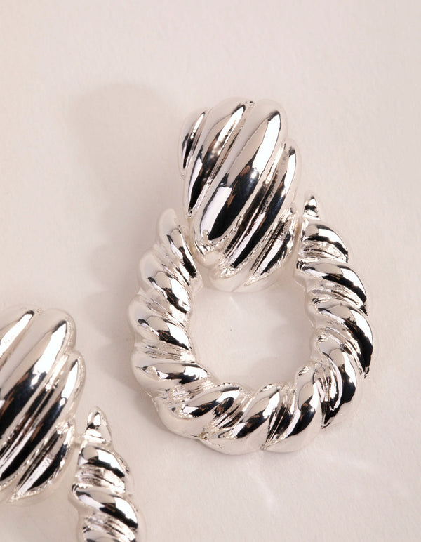 Silver Plated Twisted Earrings