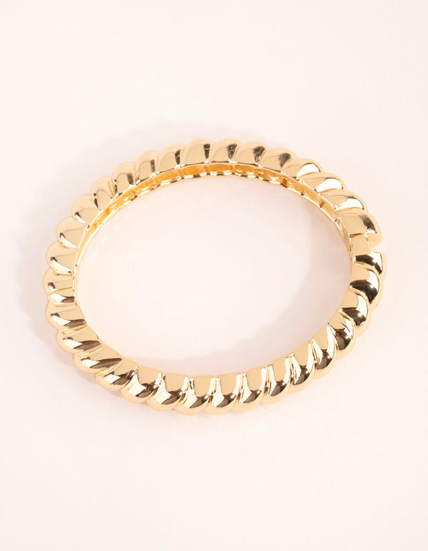 Real Gold Plated Croissant Hinge Bracelet