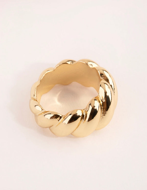 Real Gold Plated Croissant Ring