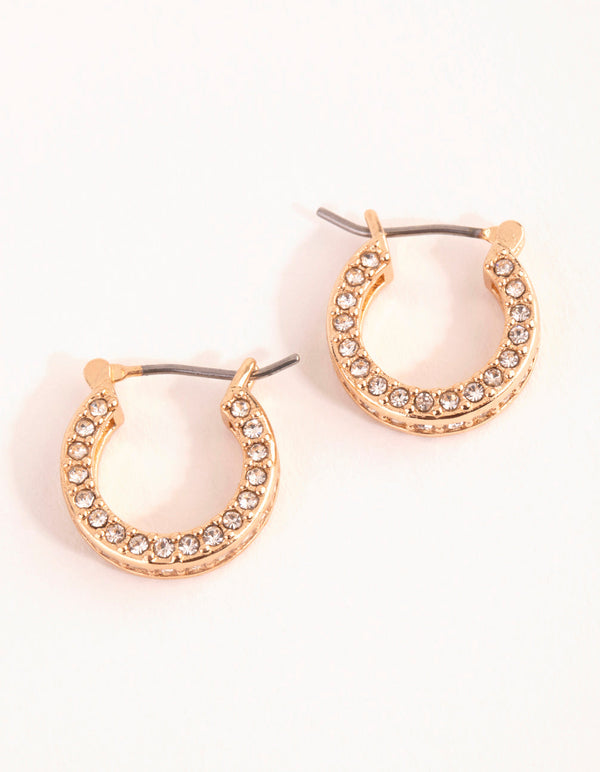 Gold Bling Thick Hoop Earrings