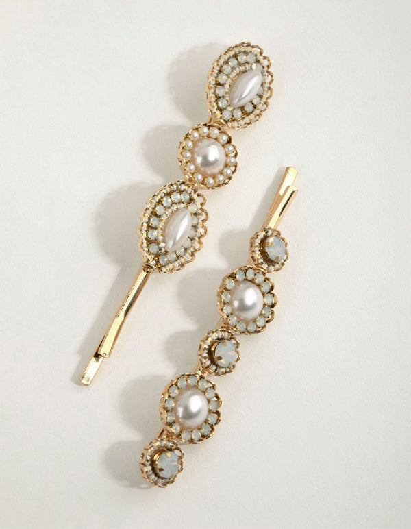 Diamante Bead Pearl Slides