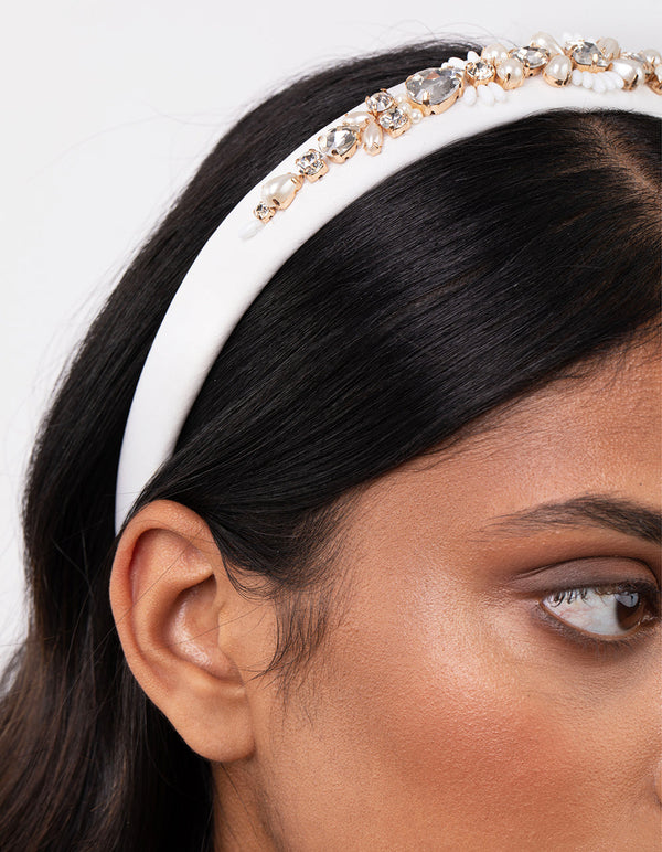 White Embellished Alice Band