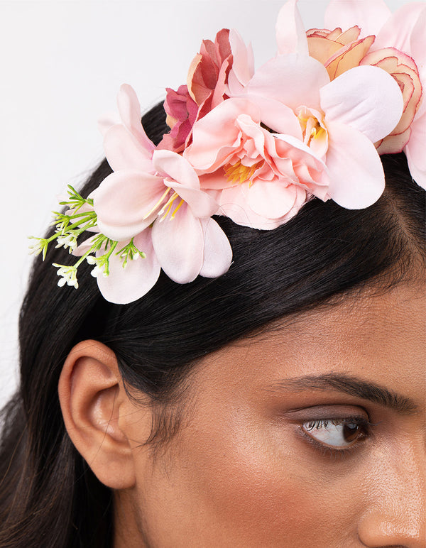 Blush Floral Crown Alice Band