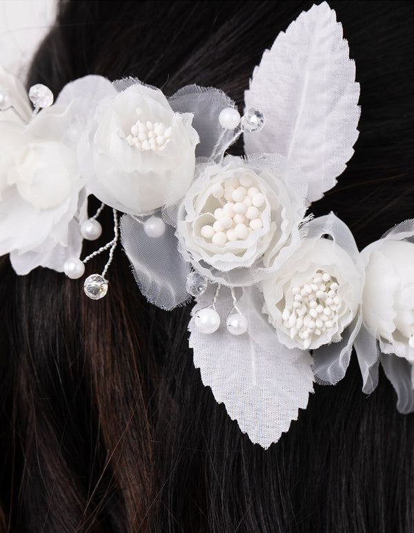 Dainty Rose Beaded Back Drop Clip