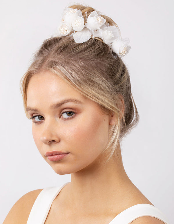 Dainty Rose Beaded Back Drop Clip
