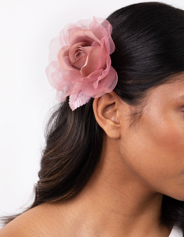 Mixed Fabric Rose Corsage