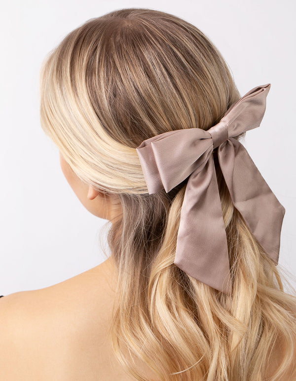 Muted Blush Relaxed Bow Clip