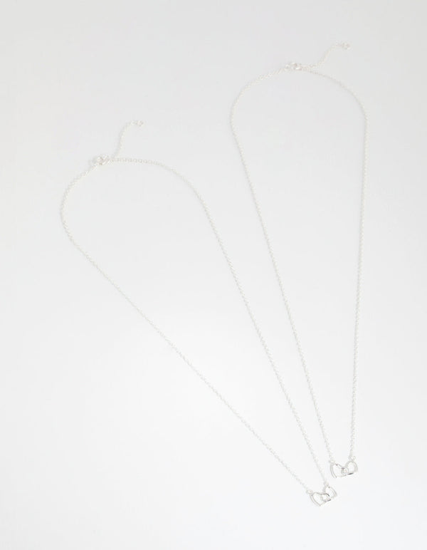 Sterling Silver Mother and Daughter Necklace 2-Pack