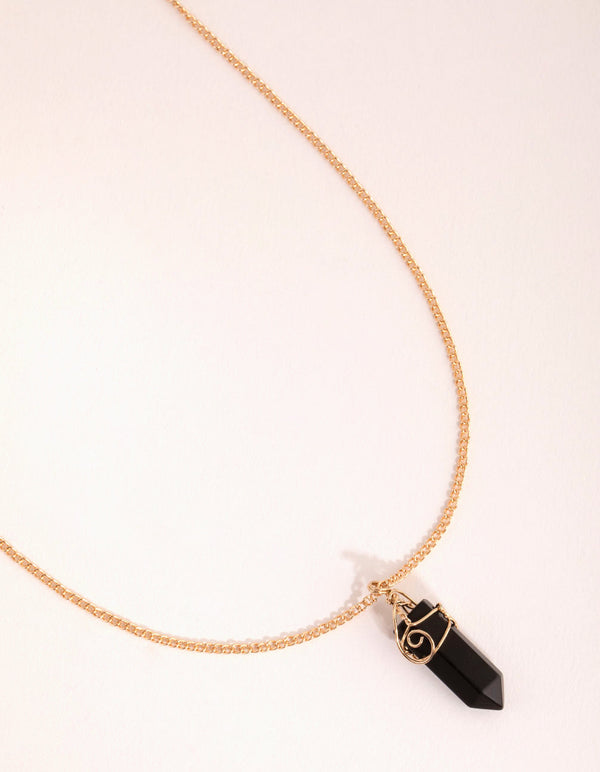 Gold Curled Wrap Shard Necklace