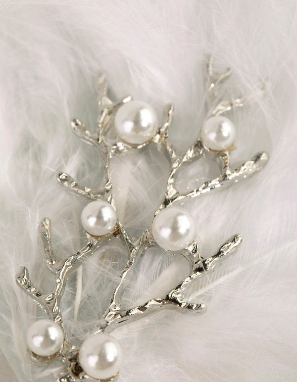 Statement Branch and Feather Clip