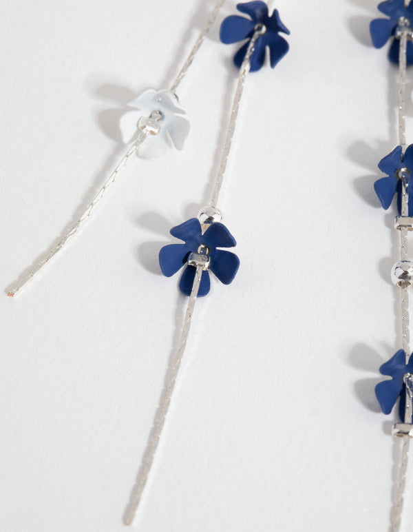 Silver Miniature Matte Flower Earrings
