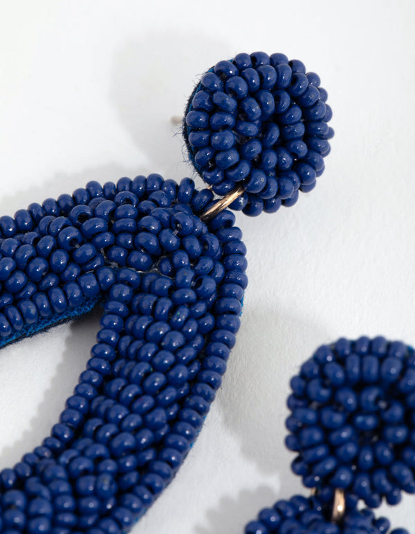 Teardrop Seed Bead Drop Earrings