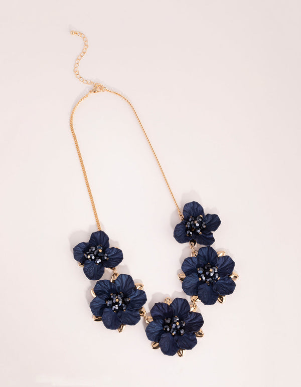 Gold Pearlised Flower Necklace