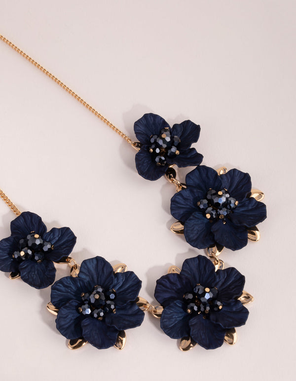 Gold Pearlised Flower Necklace