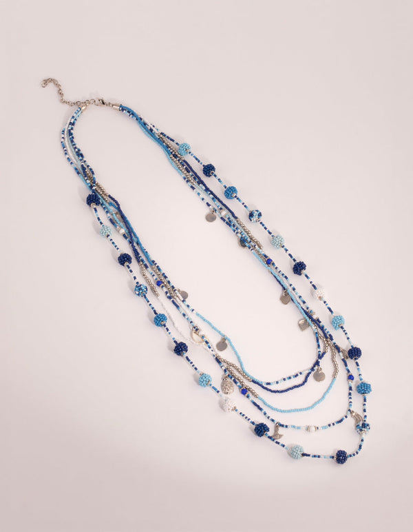 Seed Bead Layered Long Necklace