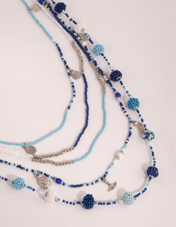 Seed Bead Layered Long Necklace