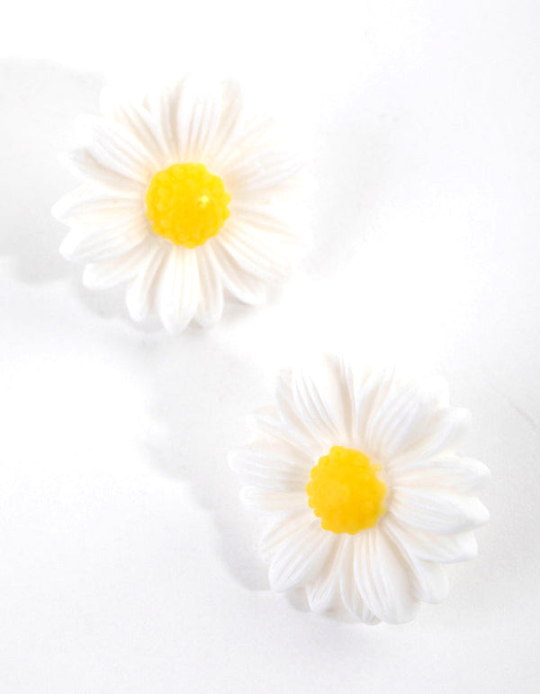 Plastic Daisy Stud Oorbellen
