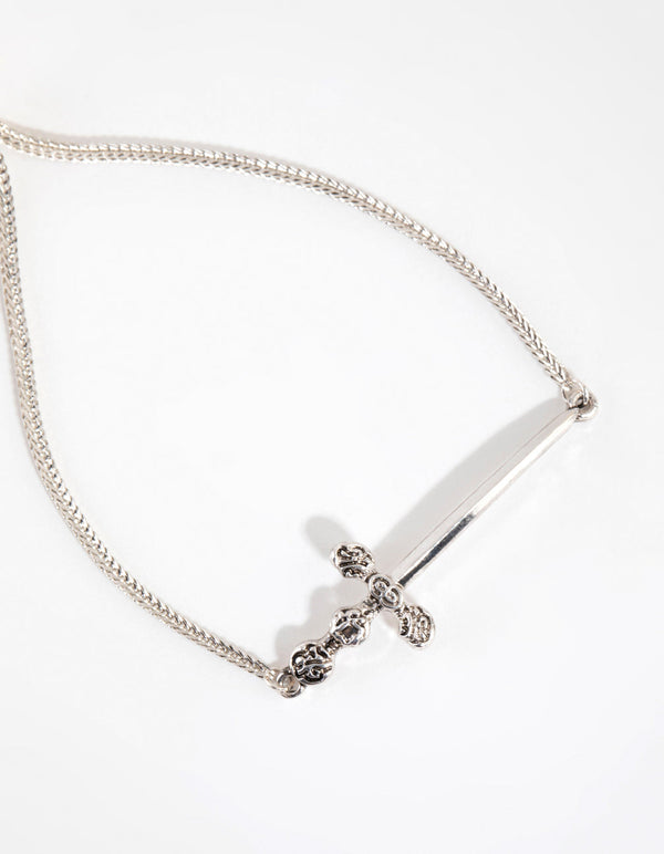 Antieke zilveren dolk-schakelarmband