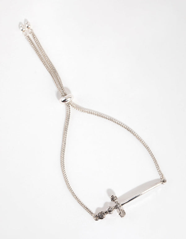 Antieke zilveren dolk-schakelarmband