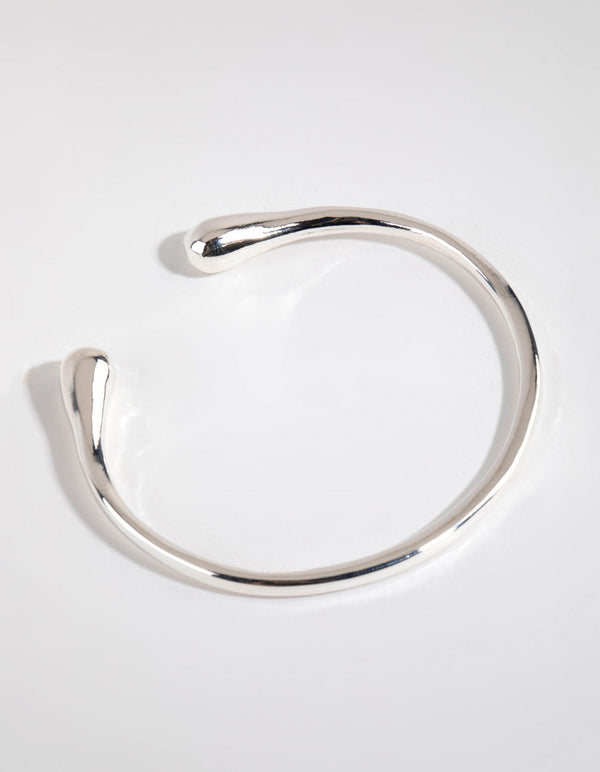 Silver Teardrop Small Cuff Bracelet