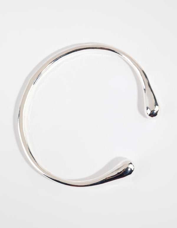 Silver Teardrop Small Cuff Bracelet