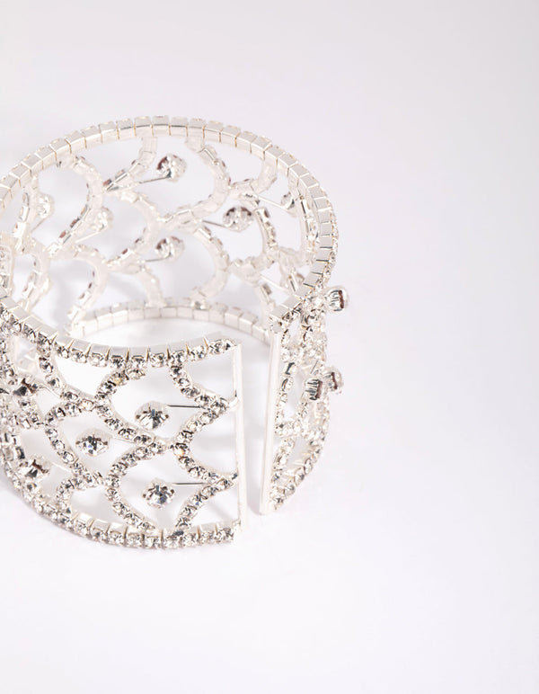 Silver Chandelier Statement Cuff Bracelet