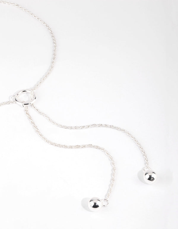 Silver Long Lariat Necklace