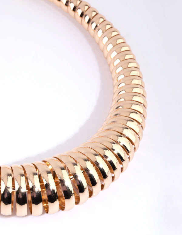 Złoty naszyjnik spiralny choker